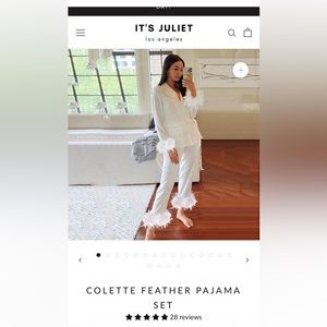 It's Juliet Feather White Satin Pajamas - Size M